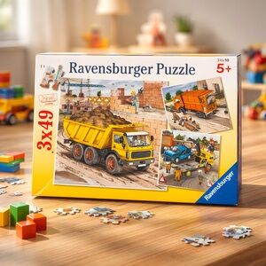 Ravensburger Kids 3x49 Pieces Puzzle - Construction/Garbage Truck/ Tow Truck